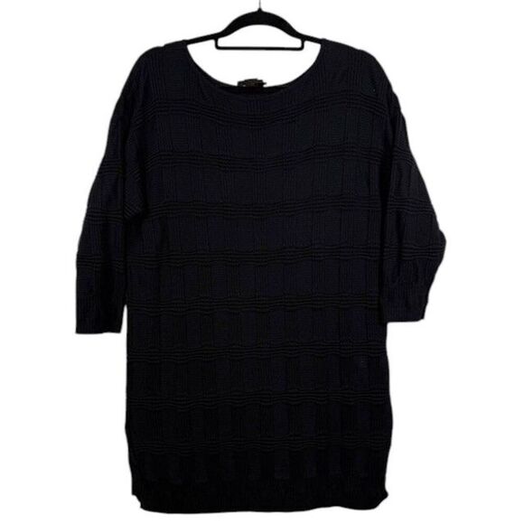 Pendleton Jamison Square Lightweight Sweater 1/2 sleeve Black Knit Size Large - Picture 1 of 11